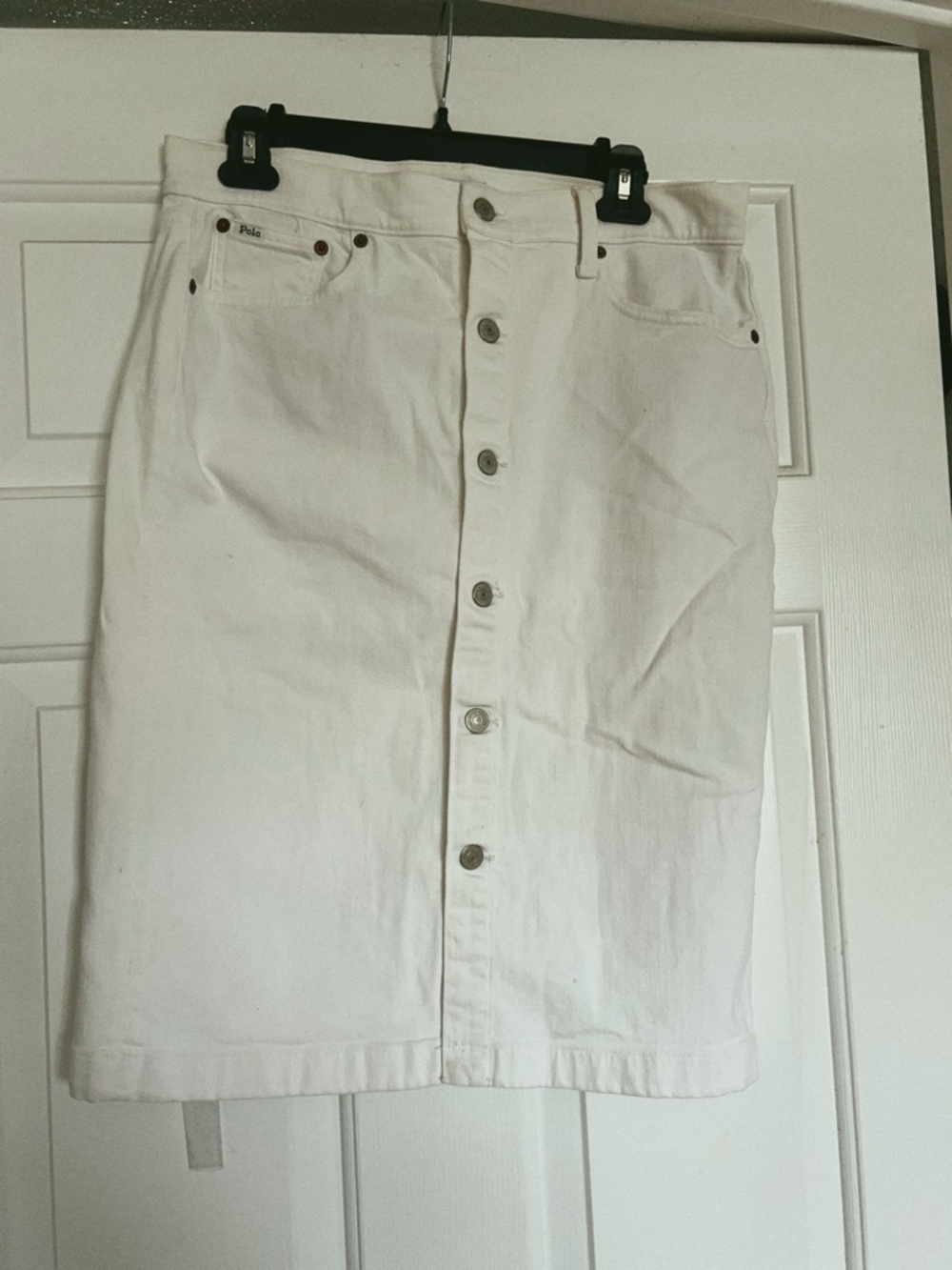 Polo by Ralph Lauren White Button-Front Pencil Skirt